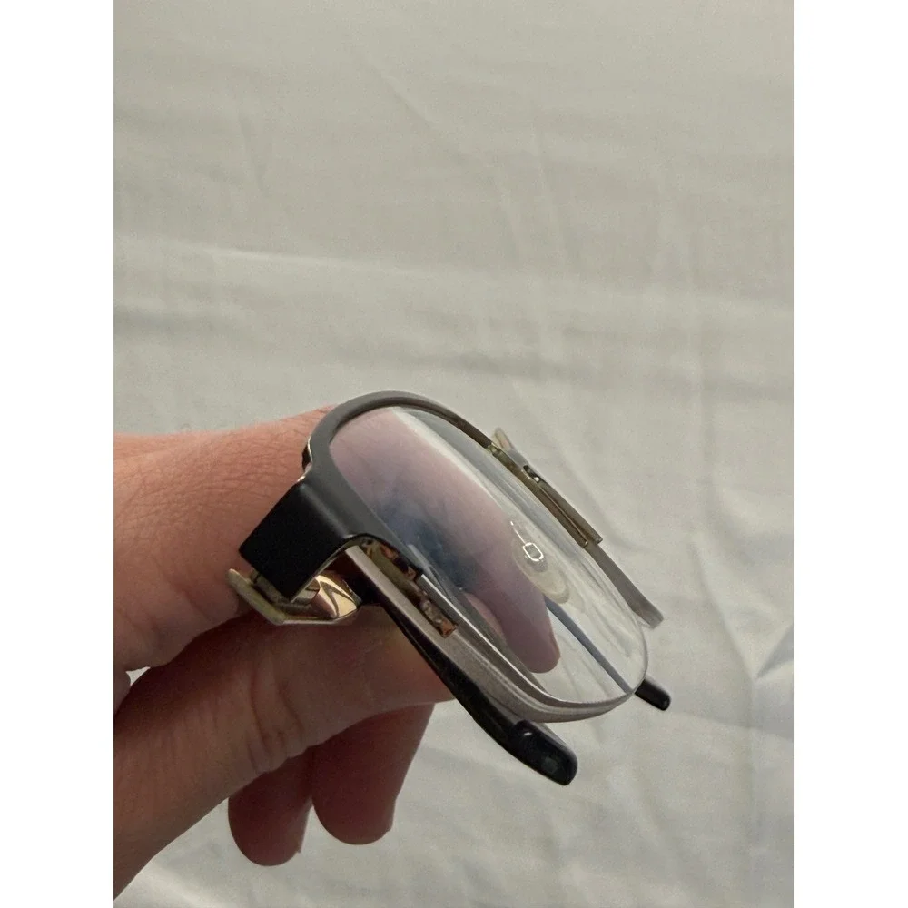 Escada Eyeglasses Frames‎ Black Gold Semi Rimless Designer 54-17